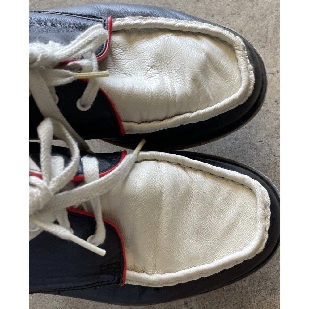 Vintage Onitsuka Tiger D1K1L Men’s shoes Sz 9 F460811 Black White Red Leather - Picture 8 of 11
